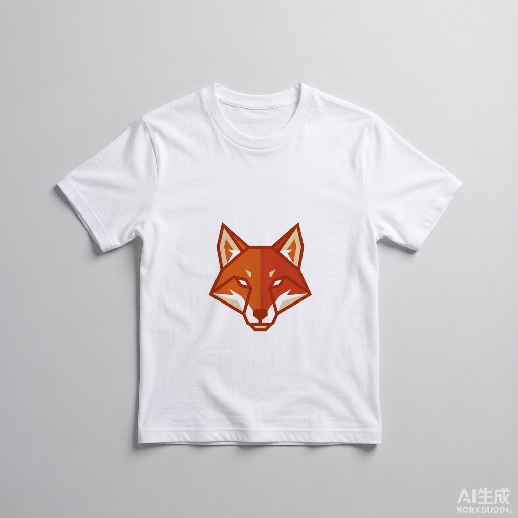 Geometric fox head emblem, minimal flat vector design